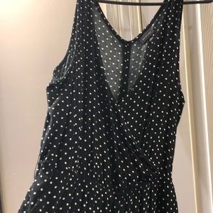 Polka dot culotte romper.